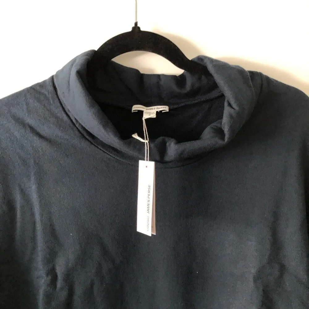 James Perse Navy Cowl Neck Sweatshirt 2 M
